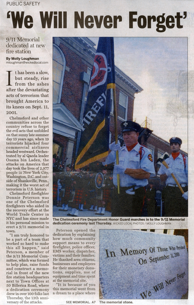 Dedication of the 911 Memorial on September 11, 2014