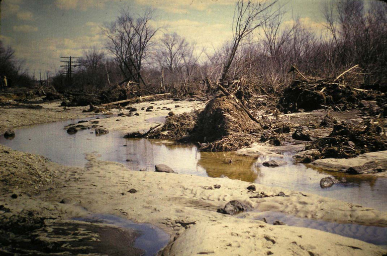 Crystal Lake Dam break April 4, 1970