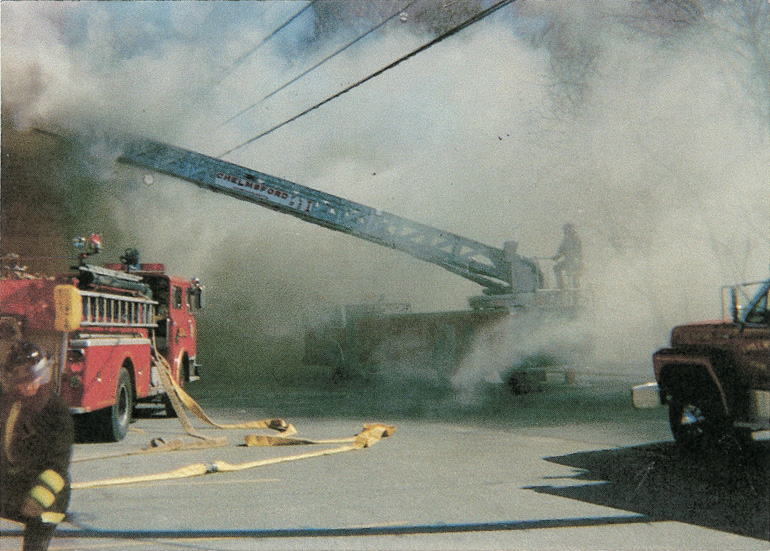 March 22, 1988 fire that destroyed the Chelmsford Electric Candle Lighting Company on Chelmsford Street